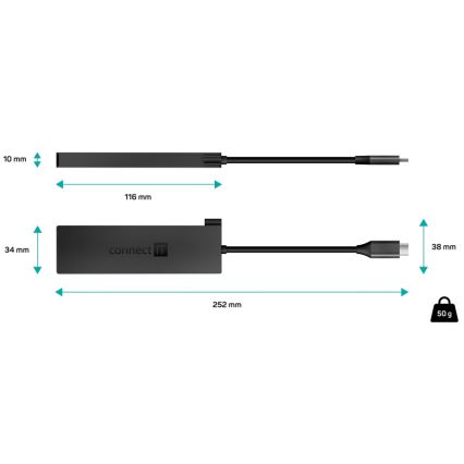 CONNECT IT CHU-8010-AN - USB-C hub 5v1