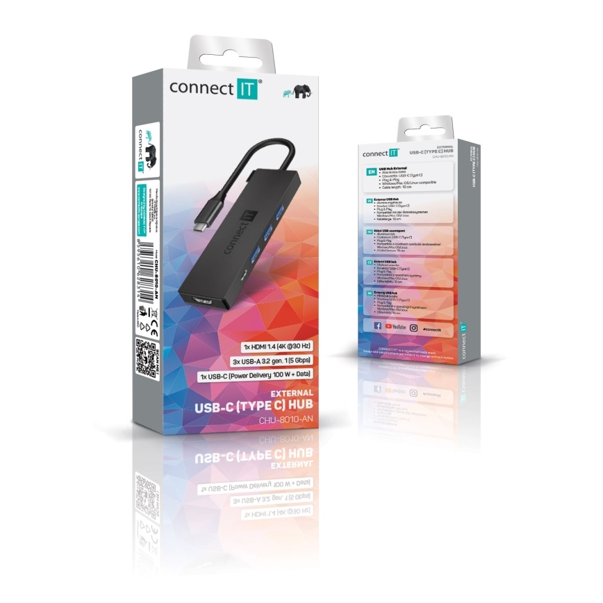 CONNECT IT CHU-8010-AN - USB-C hub 5v1