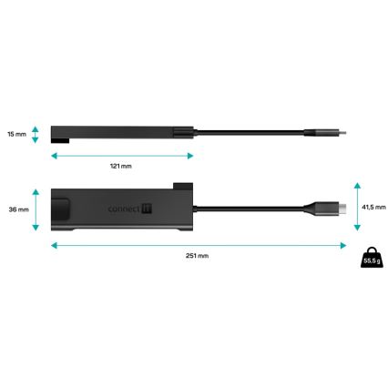 CONNECT IT CHU-8020-AN - USB-C hub 5v1