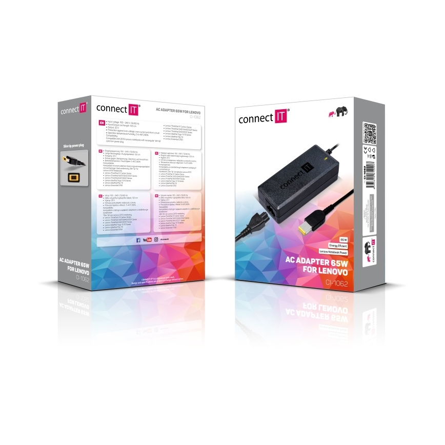 CONNECT IT CI-1062 - Napájecí adaptér pro notebooky Lenovo 65W