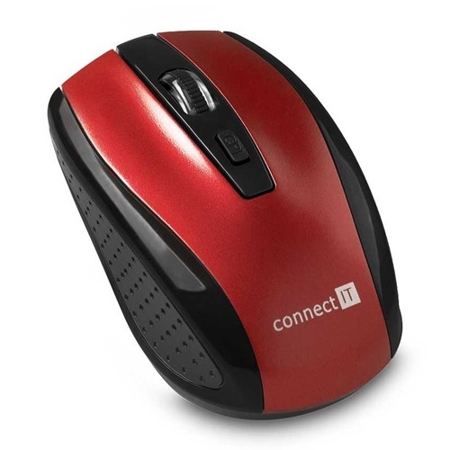 CONNECT IT CI-1224 - Bezdrátová myš 800/1200/1600 DPI 2xAAA černá/červená