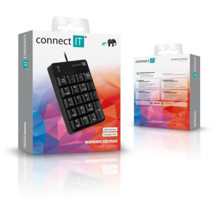 CONNECT IT CKB-0060-BK - Drátová numerická klávesnice černá