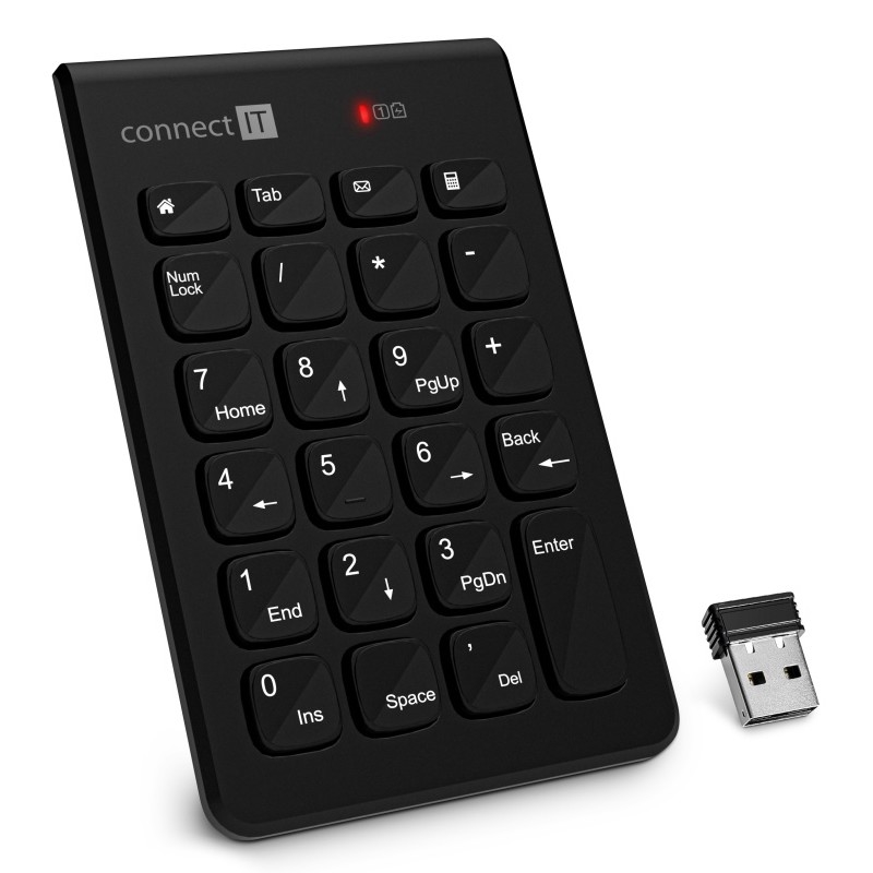 CONNECT IT CKB-0062-BK - Bezdrátová numerická klávesnice 1xAAA černá