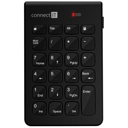 CONNECT IT CKB-0062-BK - Bezdrátová numerická klávesnice 1xAAA černá