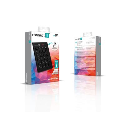 CONNECT IT CKB-0062-BK - Bezdrátová numerická klávesnice 1xAAA černá