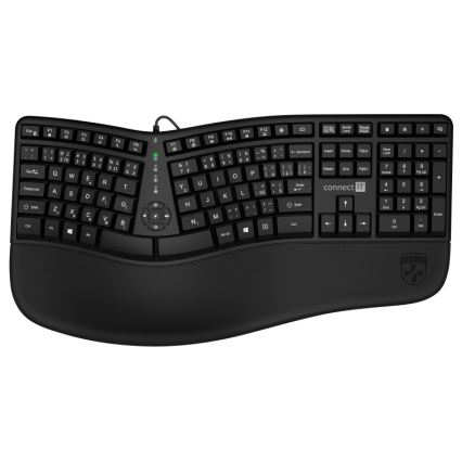 CONNECT IT CKB-2800-CS - Ergonomická bezdrátová klávesnice s CZ/SK lokalizací černá