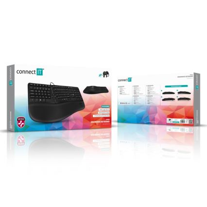 CONNECT IT CKB-2800-CS - Ergonomická bezdrátová klávesnice s CZ/SK lokalizací černá