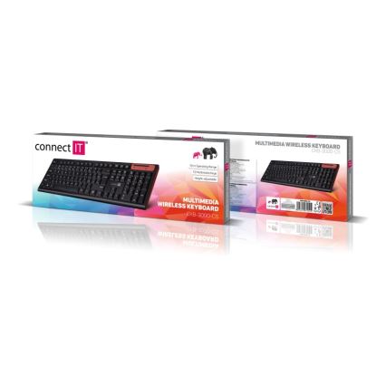 CONNECT IT CKB-3000-CS - Multimediální bezdrátová klávesnice s CZ/SK lokalizací 2xAAA černá