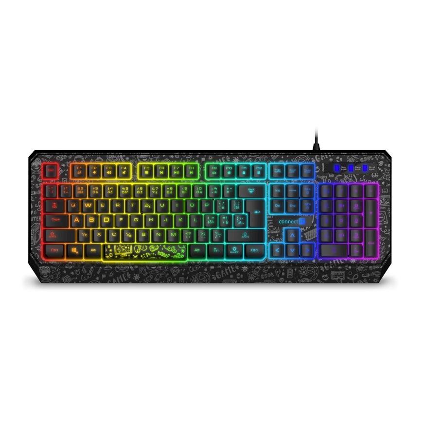 CONNECT IT CKB-3530-DD - LED RGB Drátová herní klávesnice s CZ/SK lokalizací černá
