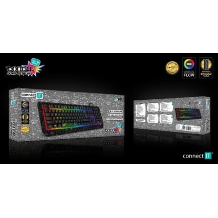 CONNECT IT CKB-3530-DD - LED RGB Drátová herní klávesnice s CZ/SK lokalizací černá