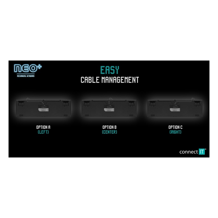 CONNECT IT CKB-3591-CS - LED RGB Drátová herní klávesnice s CZ/SK lokalizací černá + červený rámeček
