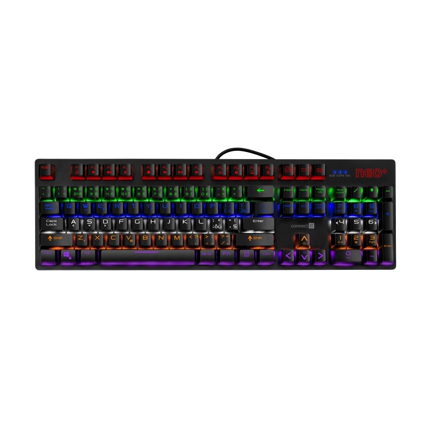 CONNECT IT CKB-3591-CS - LED RGB Drátová herní klávesnice s CZ/SK lokalizací černá + červený rámeček