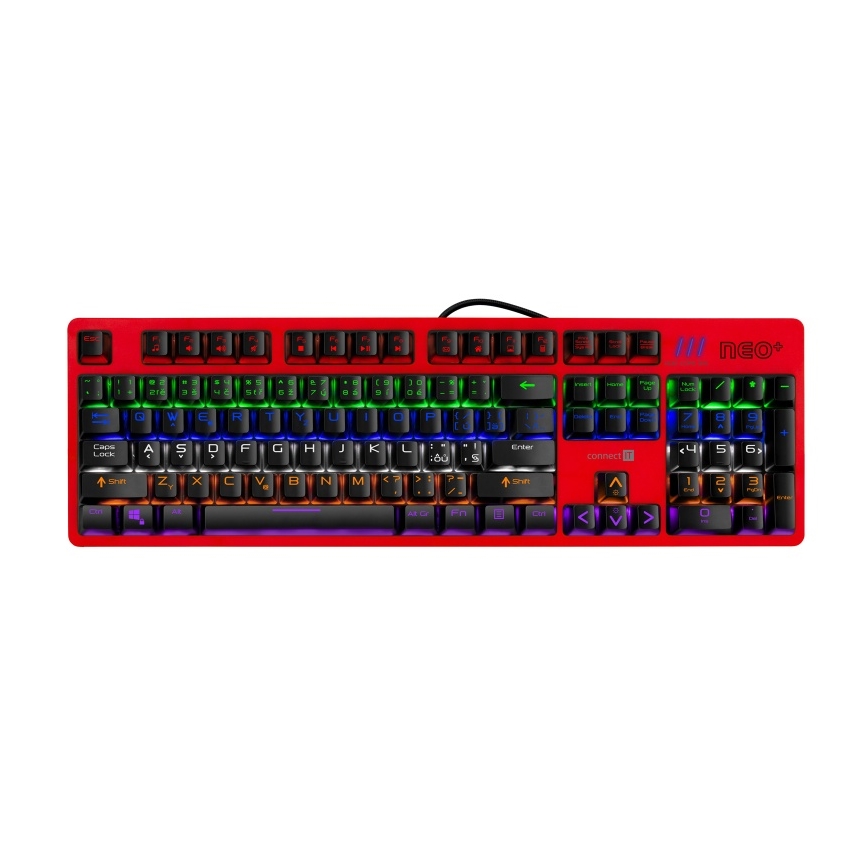CONNECT IT CKB-3591-CS - LED RGB Drátová herní klávesnice s CZ/SK lokalizací černá + červený rámeček