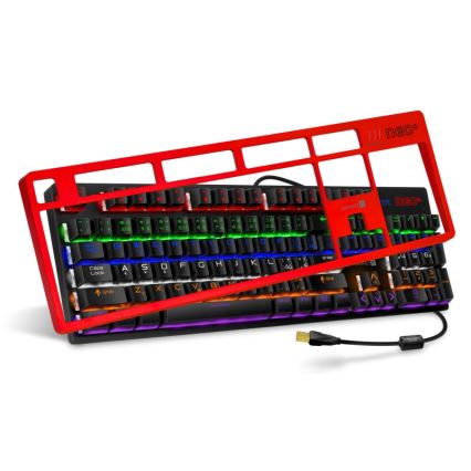 CONNECT IT CKB-3591-CS - LED RGB Drátová herní klávesnice s CZ/SK lokalizací černá + červený rámeček