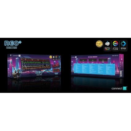 CONNECT IT CKB-3591-CS - LED RGB Drátová herní klávesnice s CZ/SK lokalizací černá + červený rámeček