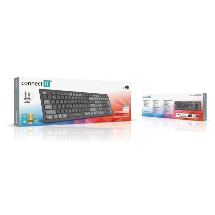 CONNECT IT CKB-5060-CS - Nízkoprofilová tichá klávesnice s CZ/SK lokalizací 350 mAh