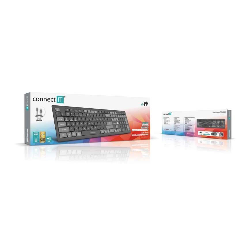 CONNECT IT CKB-5060-CS - Nízkoprofilová tichá klávesnice s CZ/SK lokalizací 350 mAh