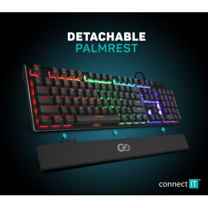 CONNECT IT CKB-7050-CS - LED RGB Drátová herní klávesnice s CZ/SK lokalizací černá
