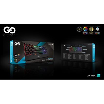 CONNECT IT CKB-7050-CS - LED RGB Drátová herní klávesnice s CZ/SK lokalizací černá
