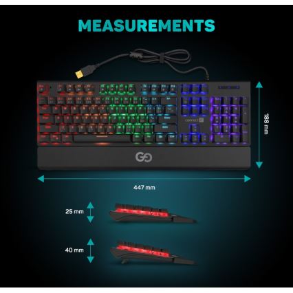 CONNECT IT CKB-7050-CS - LED RGB Drátová herní klávesnice s CZ/SK lokalizací černá