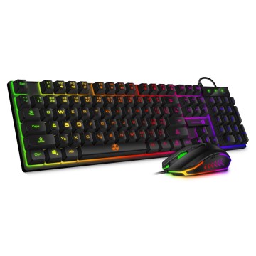CONNECT IT CKM-3200-CS - LED RGB Drátová herní klávesnice a herní myš 1200/1800/2400/3600 DPI s CZ/SK lokalizací černá