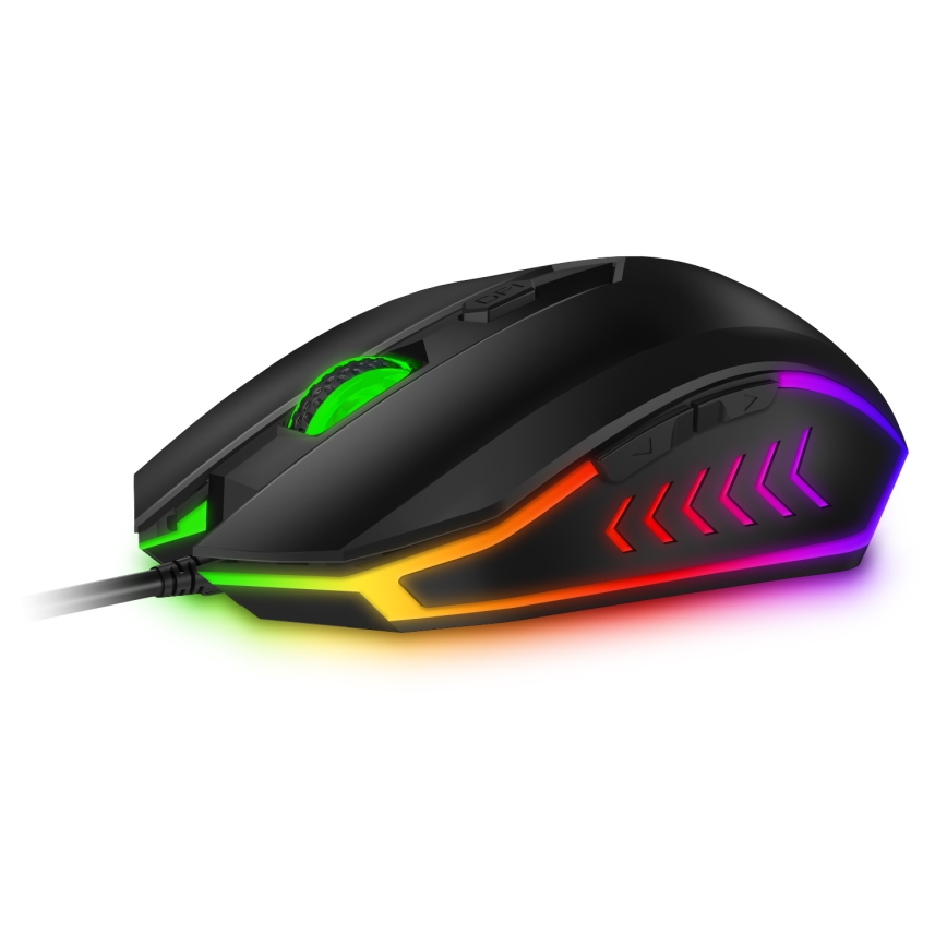 CONNECT IT CKM-3200-CS - LED RGB Drátová herní klávesnice a herní myš 1200/1800/2400/3600 DPI s CZ/SK lokalizací černá
