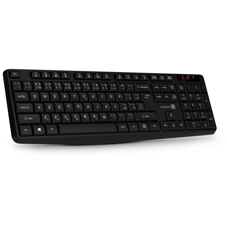 CONNECT IT CKM-4500-CS - Bezdrátová klávesnice a myš 1000 DPI s CZ/SK lokalizací 1xAAA + 1xAA černá