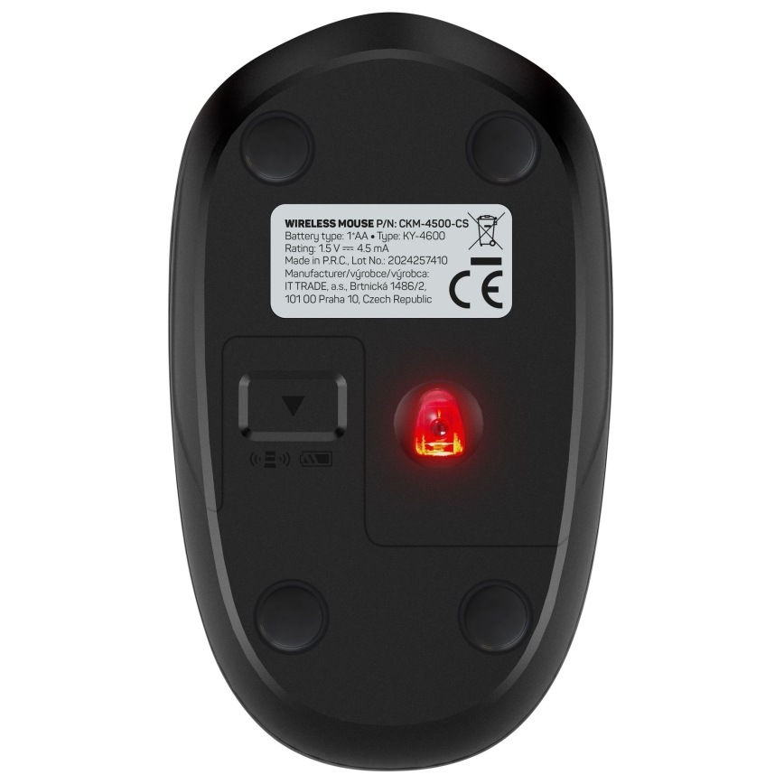 CONNECT IT CKM-4500-CS - Bezdrátová klávesnice a myš 1000 DPI s CZ/SK lokalizací 1xAAA + 1xAA černá