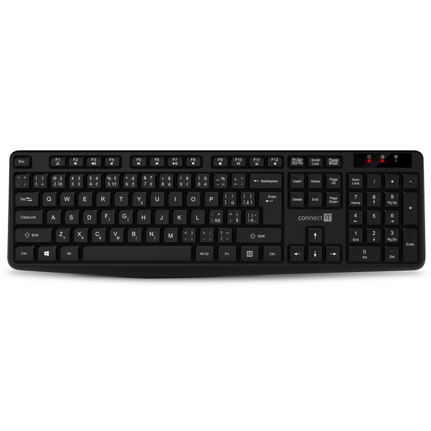 CONNECT IT CKM-4500-CS - Bezdrátová klávesnice a myš 1000 DPI s CZ/SK lokalizací 1xAAA + 1xAA černá