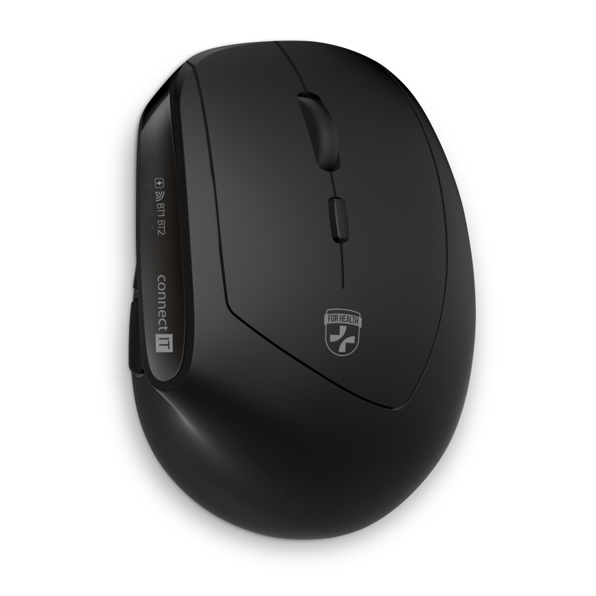 CONNECT IT CKM-6010-CS - Ergonomická bezdrátová klávesnice a myš 800/1200/1600/2400 DPI s CZ/SK lokalizací 1xAA + 2xAAA černá