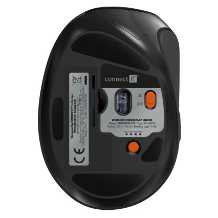 CONNECT IT CKM-6010-CS - Ergonomická bezdrátová klávesnice a myš 800/1200/1600/2400 DPI s CZ/SK lokalizací 1xAA + 2xAAA černá