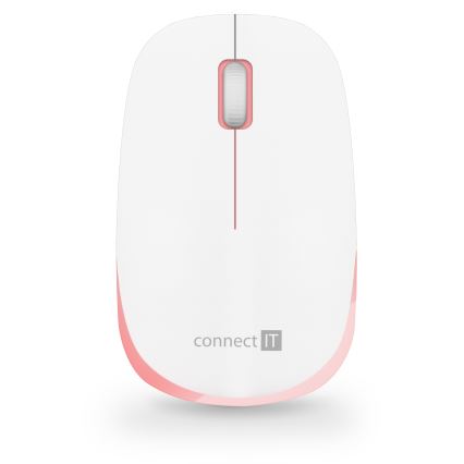 CONNECT IT CKM-7801-CS - Bezdrátová klávesnice a myš 1200 DPI s CZ/SK lokalizací 1xAAA + 1xAA bílá/růžová