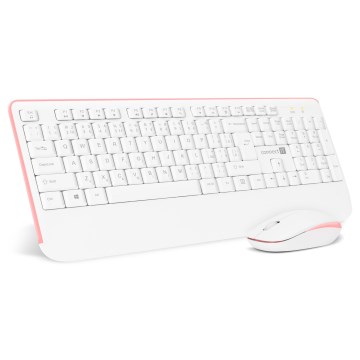 CONNECT IT CKM-7801-CS - Bezdrátová klávesnice a myš 1200 DPI s CZ/SK lokalizací 1xAAA + 1xAA bílá/růžová
