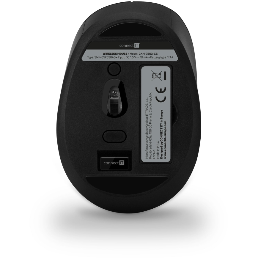 CONNECT IT CKM-7803-CS - Bezdrátová klávesnice a myš 1200 DPI s CZ/SK lokalizací 1xAAA + 1xAA černá