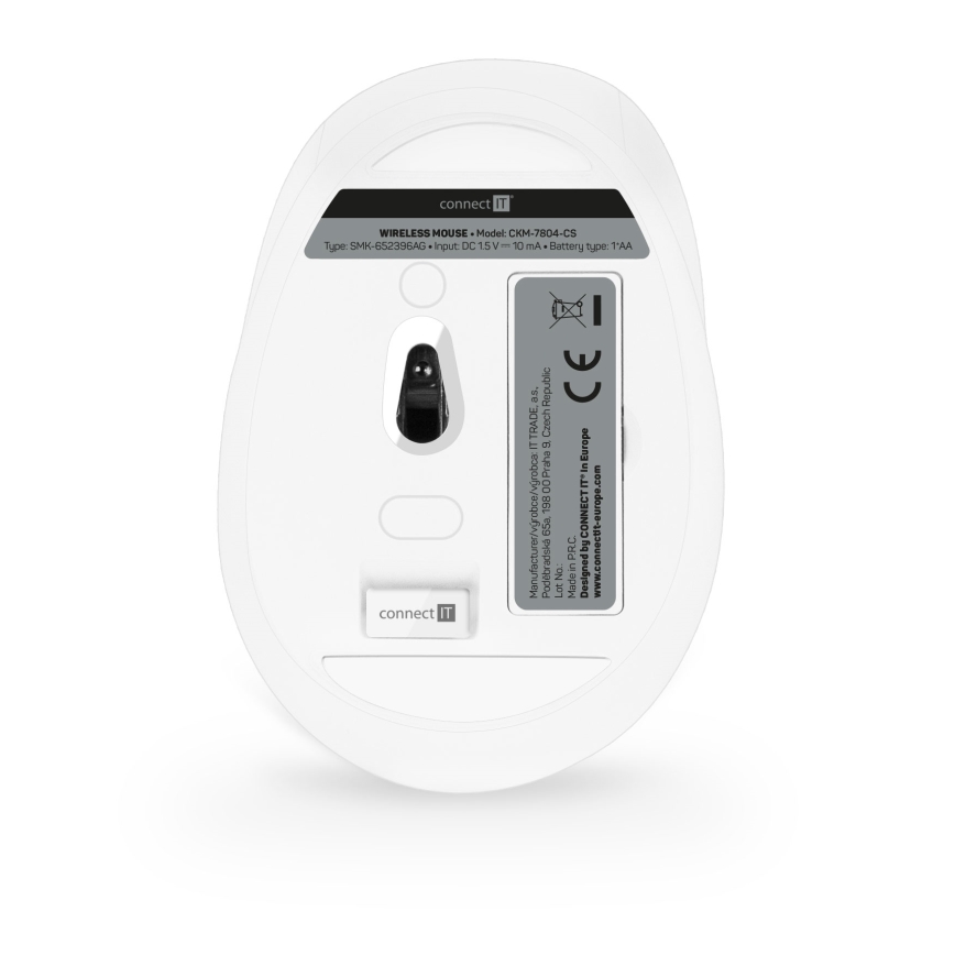 CONNECT IT CKM-7804-CS - Bezdrátová klávesnice a myš 1200 DPI s CZ/SK lokalizací 1xAAA + 1xAA bílá