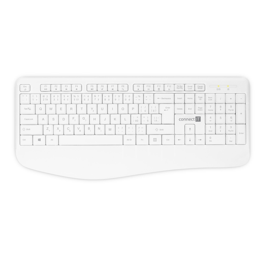 CONNECT IT CKM-7804-CS - Bezdrátová klávesnice a myš 1200 DPI s CZ/SK lokalizací 1xAAA + 1xAA bílá