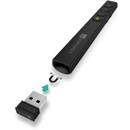 CONNECT IT CLP-2050-BK - Bezdrátový prezentér s laserovým ukazovátkem 1xAAA