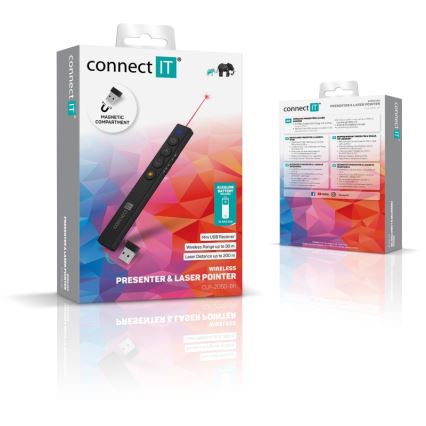 CONNECT IT CLP-2050-BK - Bezdrátový prezentér s laserovým ukazovátkem 1xAAA