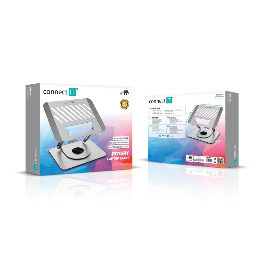 CONNECT IT CMF-2100-SL - Otočný stojan na notebook stříbrná