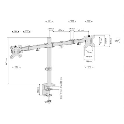 CONNECT IT CMF-3203-BK - Univerzální držák na 2 monitory 13-32” černá