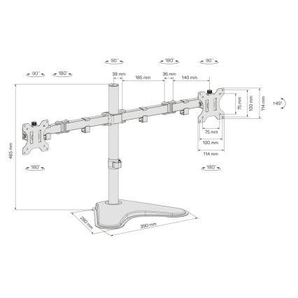 CONNECT IT CMF-3204-BK - Univerzální držák na 2 monitory 13-32” černá