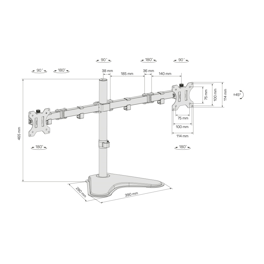 CONNECT IT CMF-3204-BK - Univerzální držák na 2 monitory 13-32” černá