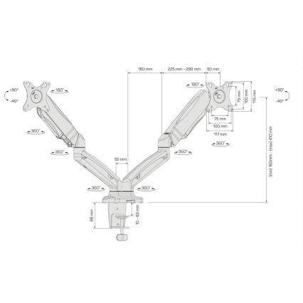 CONNECT IT CMF-3207-BK - Univerzální držák na 2 monitory 13-27” černá