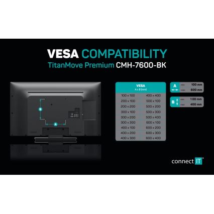 CONNECT IT CMH-7600-BK - Nástěnný držák pro TV 32-70” černá