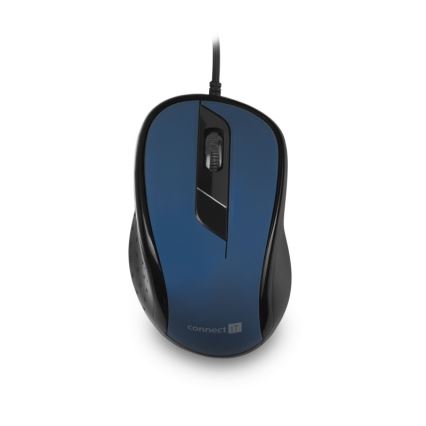 CONNECT IT CMO-1200-BL - Drátová myš 1000 DPI černá/modrá