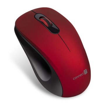 CONNECT IT CMO-2230-RD - Bezdrátová tichá myš MUTE 1200 DPI 1xAA černá/červená