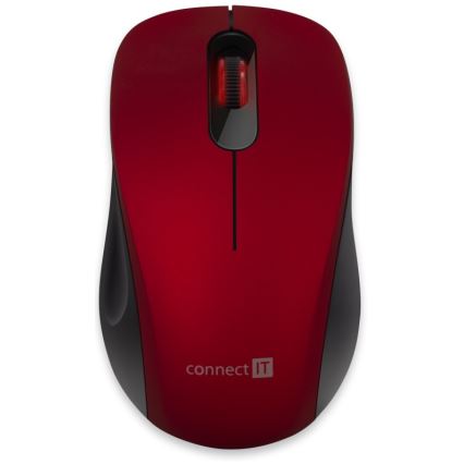CONNECT IT CMO-2230-RD - Bezdrátová tichá myš MUTE 1200 DPI 1xAA černá/červená