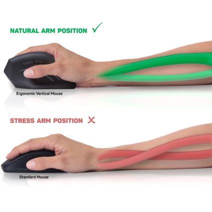 CONNECT IT CMO-2500-BK - Ergonomická drátová myš Verti Wire 1000/1600 DPI černá