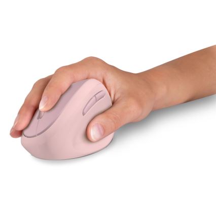 CONNECT IT CMO-2600-PK - Ergonomická bezdrátová myš 800/1200/1600 DPI 1xAA růžová