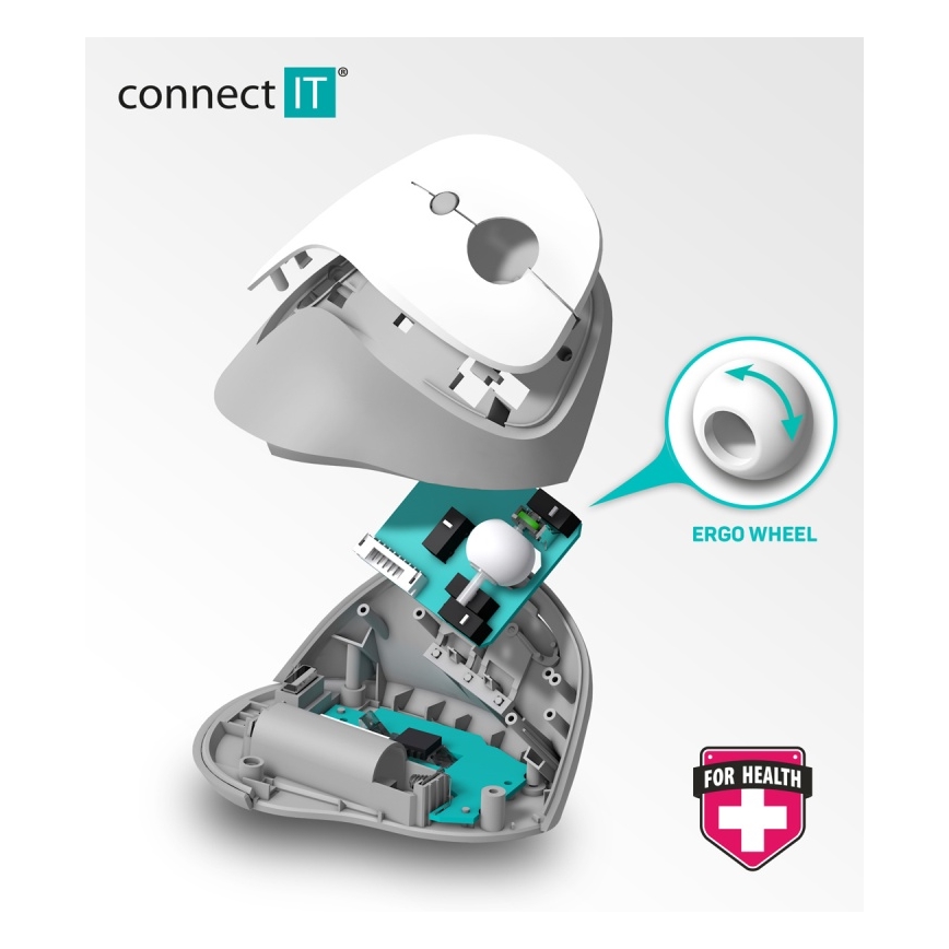 CONNECT IT CMO-2700-BK - Ergonomická bezdrátová myš 800/1200/1600 DPI 1xAA černá